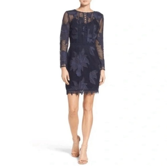 Adylen Rae floral crochet dress navy size medium - Picture 1 of 11